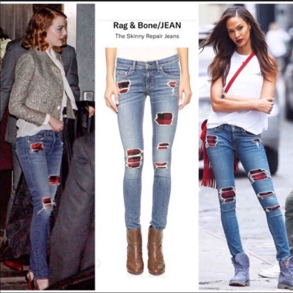 rag&bone skinny Sloane Plaid jeans